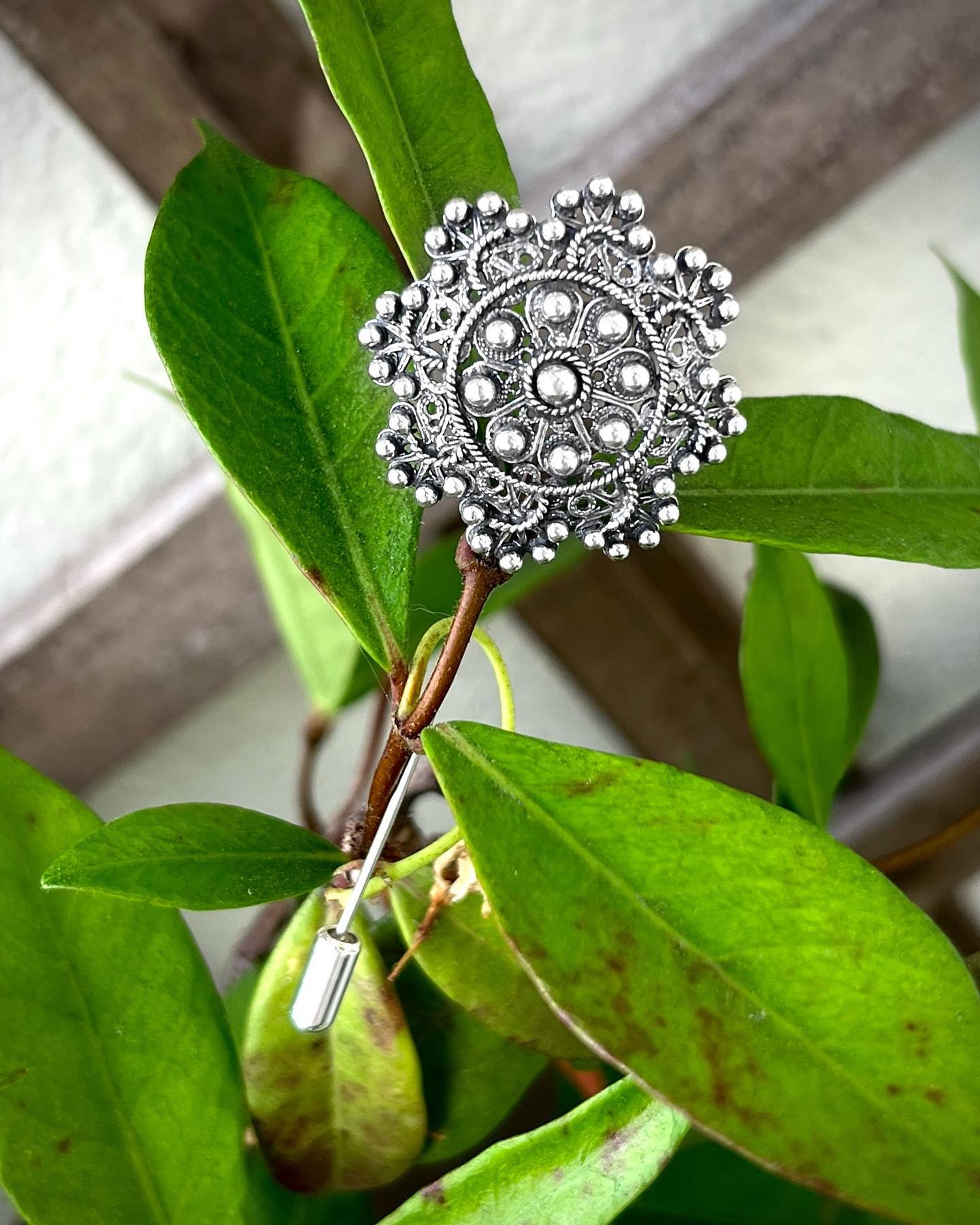 Broche Grande Botón Charro "Camelia" - Imagen 3